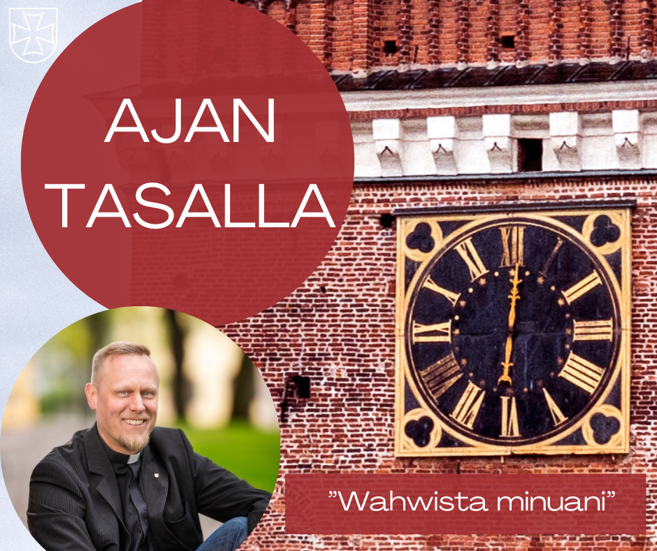 Ajantasalla-kirjoitusten mainos, jossa teksti ”Wahwista minuani”.